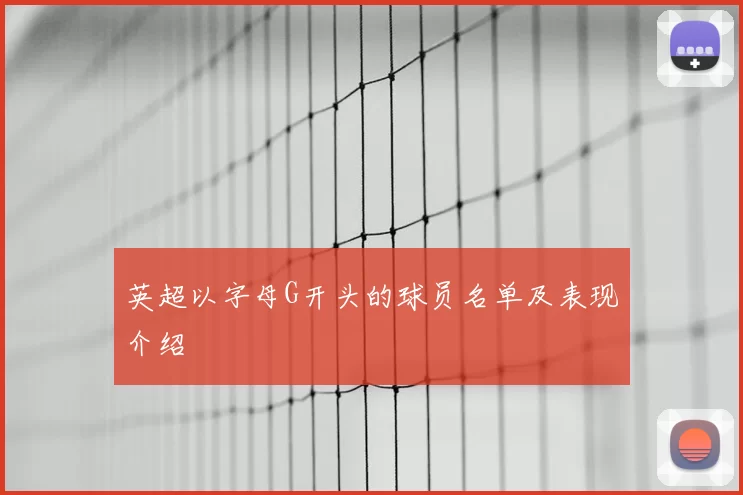 英超以字母G开头的球员名单及表现介绍